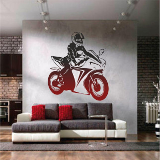 Трафарет для фарбування, Дівчина на мотоциклі-2, одноразовий із самоклейної плівки 130 х 115 см - Інтернет-магазин спільних покупок ToGether