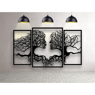 Панно 3D декоративне з об'ємом 15 мм для стін, з поцілунку чоловіка та жінки 80х50 см чорне в 5 розмірах - Інтернет-магазин спільних покупок ToGether