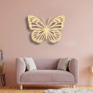 Панно 3D декоративне з об'ємом 15 мм для стін, Метелик 44 х 60 см бежеве - Інтернет-магазин спільних покупок ToGether