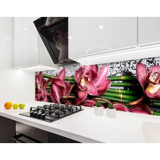 Наклейка на кухонний фартух 60 х 200 см, з фотодруком та захисною ламінацією орхідеї лілові (БП-s_fl098) - Інтернет-магазин спільних покупок ToGether
