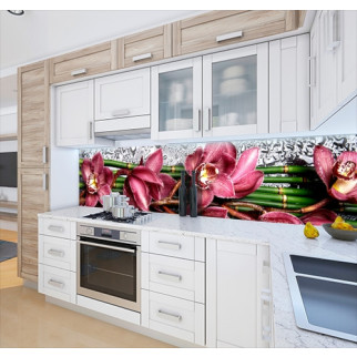 Наклейка на кухонний фартух 60 х 250 см, з фотодруком та захисною ламінацією орхідеї лілові (БП-s_fl098-1) - Інтернет-магазин спільних покупок ToGether