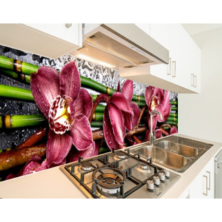 Наклейка на кухонний фартух 65 х 250 см, з фотодруком та захисною ламінацією орхідеї лілові (БП-s_fl098-2) - Інтернет-магазин спільних покупок ToGether