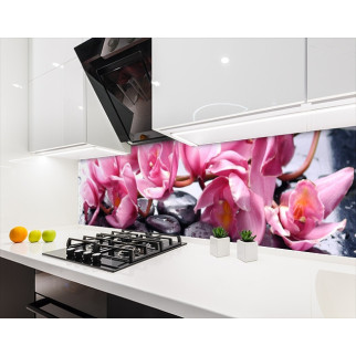 Наклейка на кухонний фартух 60 х 250 см, з фотодруком та захисною ламінацією орхідеї рожеві (БП-s_fl100-1) - Інтернет-магазин спільних покупок ToGether