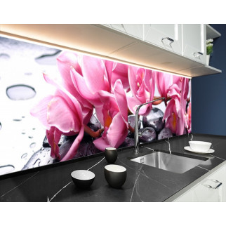 Наклейка на кухонний фартух 65 х 250 см, з фотодруком та захисною ламінацією орхідеї рожеві (БП-s_fl100-2) - Інтернет-магазин спільних покупок ToGether