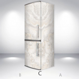 Наклейка на холодильник, текстура під мармур, 200х65 см - Лицьова + Права (C), з ламінуванням - Інтернет-магазин спільних покупок ToGether