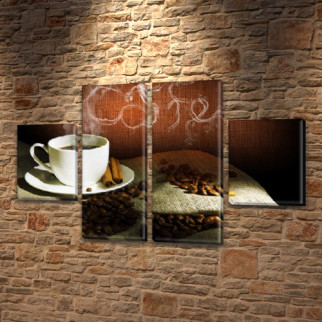 Картина на полотні модульна Бадьорлива кава, 50x80 см, (25x18-2/50х18-2) - Інтернет-магазин спільних покупок ToGether