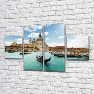 Модульна картина Прогулянка Венецією, на Холсті син., 50x80 см, (25x18-2/50х18-2) - Інтернет-магазин спільних покупок ToGether