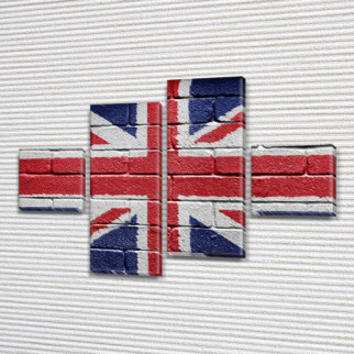 Модульна картина Британський прапор на Холсті син., 50x80 см, (18x18-2/45х18-2) - Інтернет-магазин спільних покупок ToGether
