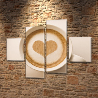 Картина модульна Моя кава для кухні купити, на Холсті син., 65x80 см, (25x18-2/55х18-2) - Інтернет-магазин спільних покупок ToGether