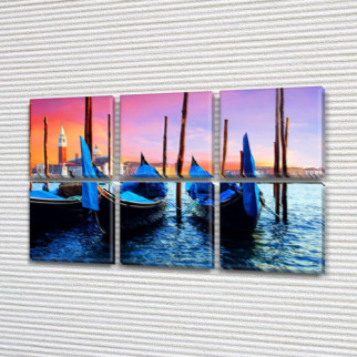 Модульна картина Закот Венеції на Холсті син., 52x80 см, (25x25-6) Холст нат., 62, 95 - Інтернет-магазин спільних покупок ToGether