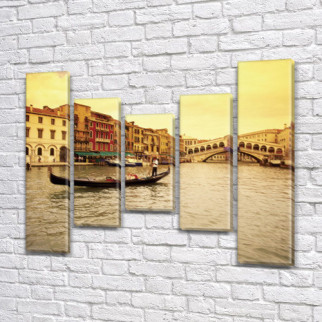 Картина модульна Венеціанський гондольєр на полотні (80x18-2/55х18-2/40x18) Холст нат., 95, 135 - Інтернет-магазин спільних покупок ToGether