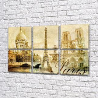 Картина модульна Архітектура Парижа на полотні 52x80 см, (25x25-6) - Інтернет-магазин спільних покупок ToGether