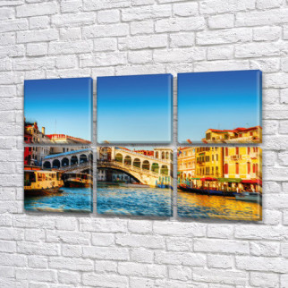 Модульна картина Міст Ріальто на Холсті син., 52x80 см, (25x25-6) - Інтернет-магазин спільних покупок ToGether