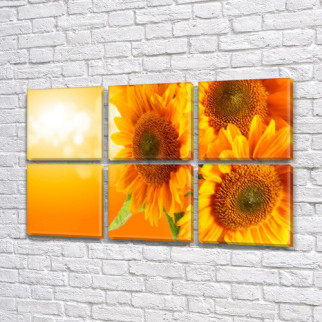 Картина модульна Соняшники, на Холсті син., 52x80 см, (25x25-6) ПВХ тканина, 52, 80 - Інтернет-магазин спільних покупок ToGether