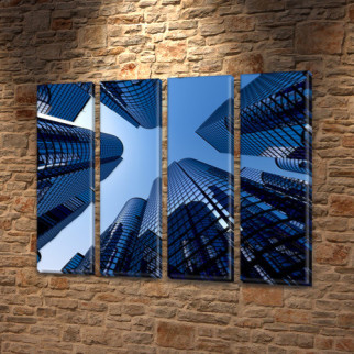 Картина модульна В оточенні хмарочосів на Холсті син., 65x80 см, (65x18-4) - Інтернет-магазин спільних покупок ToGether