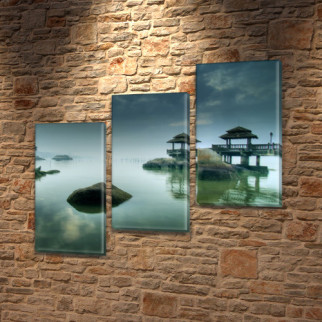 Модульна картина Камінь у воді на Холсті, 100х110 см, (70x35-3) ПВХ тканина, 100, 110 - Інтернет-магазин спільних покупок ToGether
