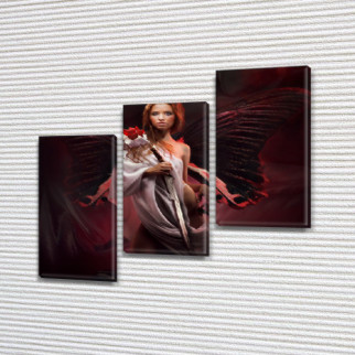 Модульна картина Дівчина з кинджалом на Холсті, 100х110 см, (70x35-3) ПВХ тканина, 100, 110 - Інтернет-магазин спільних покупок ToGether