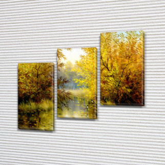 Модульна картина Осіннє чарівність а на Холсті, 100х110 см, (70x35-3) - Інтернет-магазин спільних покупок ToGether