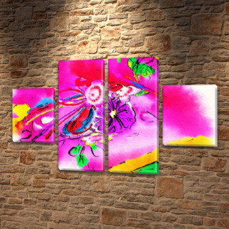 Модульна картина Рожевий настрій на Холсті, 80x130 см, (40x30-2/80х30-2) ПВХ тканина, 80, 130 - Інтернет-магазин спільних покупок ToGether
