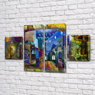 Модульна картина Казкове місто на Холсті, 80x130 см, (40x30-2/80х30-2) ПВХ тканина, 80, 130 - Інтернет-магазин спільних покупок ToGether