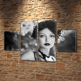 Модульна картина Дівчина з минулого на Холсті, 80x130 см, (40x30-2/80х30-2) ПВХ тканина, 65, 110 - Інтернет-магазин спільних покупок ToGether