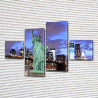 Модульна картина Статуя Свободи на ПВХ тканини, 70x110 см, (25x25-2/65х25-2) - Інтернет-магазин спільних покупок ToGether