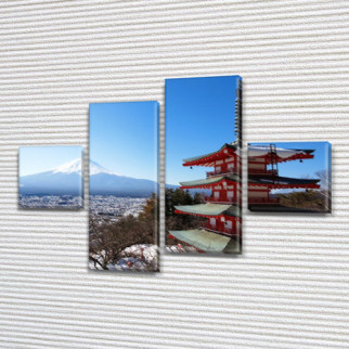 Модульна картина Японський пейзаж на ПВХ-тканині, 70x110 см, (25x25-2/65х25-2) - Інтернет-магазин спільних покупок ToGether