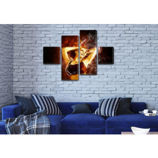 Картина модульна Вогняна дівчина на ПВХ тканини, 70x110 см, (25x25-2/65х25-2) ПВХ тканина, 90, 130 - Інтернет-магазин спільних покупок ToGether