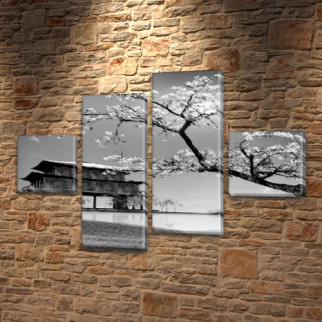 Картина модульна Дерево Сакури на ПВХ тканини, 70x110 см, (25x25-2/65х25-2) - Інтернет-магазин спільних покупок ToGether