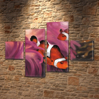 Модульна картина Риба Клоун на ПВХ тканини, 70x110 см, (25x25-2/65х25-2) Холст син., 70, 110 - Інтернет-магазин спільних покупок ToGether