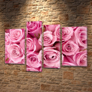 Картина модульна Бутони троянд на Холсті, 90x130 см, (65x35-2/90х25/75x25) - Інтернет-магазин спільних покупок ToGether