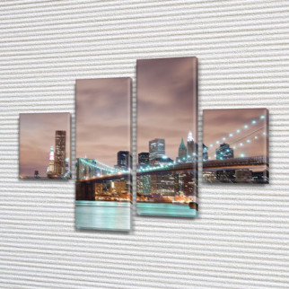 Картина модульна Міст Манхтенга на ПВХ тканини, 85x110 см, (35x25-2/75х25-2) - Інтернет-магазин спільних покупок ToGether