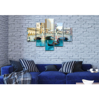 Модульна картина Сучасна Венеція на Холсті, 95x135 см, (40x25-2/70х25-2/95x25) ПВХ тканина, 95, 135 - Інтернет-магазин спільних покупок ToGether