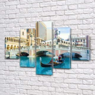 Модульна картина Сучасна Венеція на Холсті, 95x135 см, (40x25-2/70х25-2/95x25) Холст син., 75, 110 - Інтернет-магазин спільних покупок ToGether