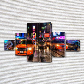 Модульна картина Транспорт у місті на ПВХ тканини, 75x130 см, (20x20-2/45х20-2/75x20-2) - Інтернет-магазин спільних покупок ToGether