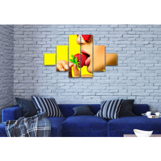 Модульна картина Смак полуниці на ПВХ тканини, 75x130 см, (20x20-2/45х20-2/75x20-2) - Інтернет-магазин спільних покупок ToGether
