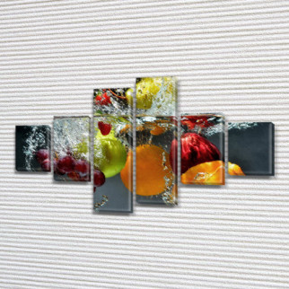 Модульна картина Цитруси у воді на ПВХ тканини, 80x135 см, (30x20-2/40х20-2/75x20-2) - Інтернет-магазин спільних покупок ToGether