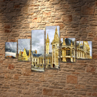 Модульна картина Угорський замок на ПВХ тканини, 80x135 см, (30x20-2/40х20-2/75x20-2) - Інтернет-магазин спільних покупок ToGether