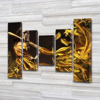 Модульна картина Голден Леді на ПВХ тканини, 90x110 см, (90x20-2/60х20-2/45x20) - Інтернет-магазин спільних покупок ToGether