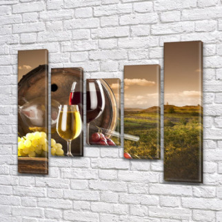 Модульна картина Вино з бочки на ПВХ тканини, 90x110 см, (90x20-2/60х20-2/45x20) - Інтернет-магазин спільних покупок ToGether