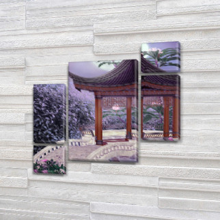 Модульна картина Азійська арка на Холсті, 120x130 см, (60x30-2/25х30-2/95x65) Холст син., 100, 110 - Інтернет-магазин спільних покупок ToGether