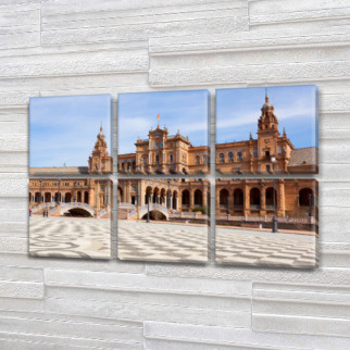 Модульна картина Площа Іспанії на Холсті, 72x110 см, (35x35-6) ПВХ тканина, 72, 110 - Інтернет-магазин спільних покупок ToGether