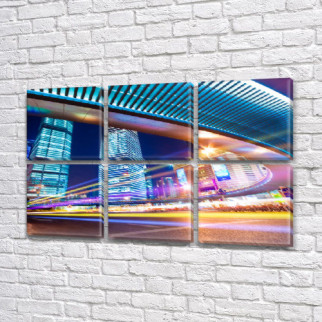 Модульна картина Дорога мегаполіса на Холсті, 72x110 см, (35x35-6) - Інтернет-магазин спільних покупок ToGether