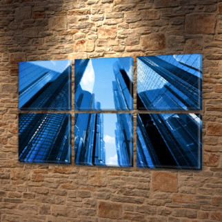 Модульна картина Висотки на Холсті, 72x110 см, (35x35-6) - Інтернет-магазин спільних покупок ToGether