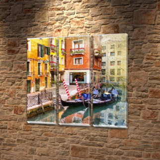 Модульна картина Яскрава Венеція на Холсті, 95x95 см, (95x30-3) ПВХ тканина, 95, 95 - Інтернет-магазин спільних покупок ToGether