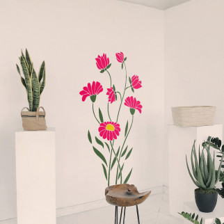 Трафарет квіти ромашки на стіну в вітальню, спальню, передпокій 160 х 95 см одноразовий із самоклейної плівки - Інтернет-магазин спільних покупок ToGether