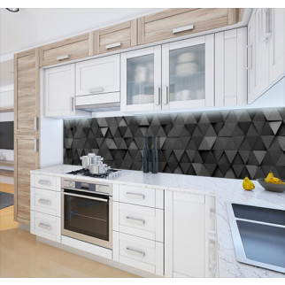 Кухонна панель жорстка ПЕТ із стильною й об'ємною сірою текстурою, з двостороннім скотчем 62 х 205 см, 1,2 мм 3050, 2000, 680 - Інтернет-магазин спільних покупок ToGether