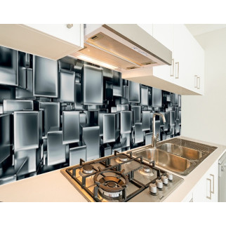 Панелі на кухонний фартух ПЕТ із текстурою 3д кубів, з двостороннім скотчем 62 х 205 см, 1,2 мм - Інтернет-магазин спільних покупок ToGether