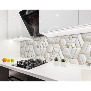 Кухонна плитка на кухонний фартух 3д цеглини стильної кладки, з двостороннім скотчем 62 х 205 см, 1,2 мм - Інтернет-магазин спільних покупок ToGether