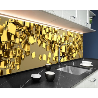 Кухонна панель жорстка ПЕТ, що ширяють, золоті, з двостороннім скотчем 62 х 205 см, 1,2 мм - Інтернет-магазин спільних покупок ToGether